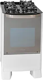 SUGGAR FOGÃO MASTER GRILL BRANCO MESA DE VIDRO 4 BOCAS TRIPLA CHAMA GRILL 110V TREMPE FERRO FUNDIDO ACENDIMENTO SUPERAUTOMÁTICO FGVMTG411BR