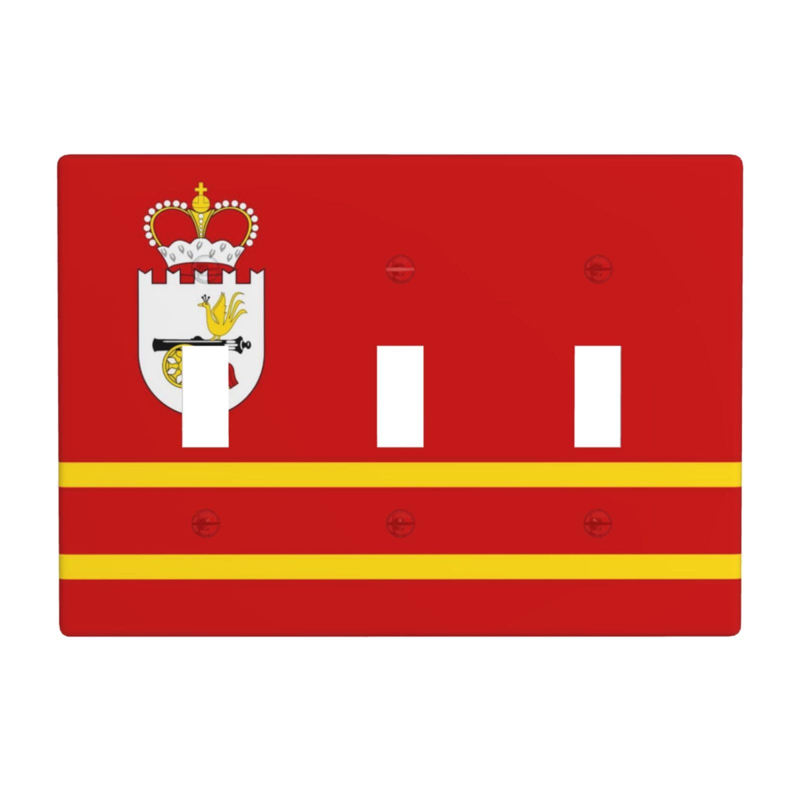 Flag of Smolensk 3 Gang Switch Plate Cover-Unbreakable Polycarbonate Wall Plate, Heat Resistant Toggle Switch Decor for Home