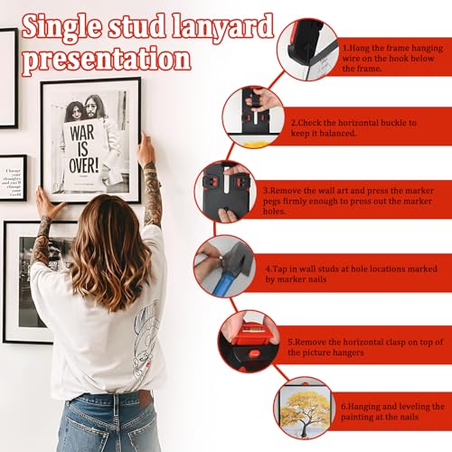 Image of Photo Frame Hanger Tool with Bubble Level, Never Measure Versatile Picture Hanging Tool , Accurate Photo Frame Hanging Level for Home Decor Enthusiasts and Professionals