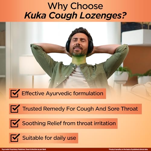 Image of Multani Kuka Cough Lozenges (24X8 Strip) | Tulsi Orange Cough Lozenges | Quick Relief From Cough, Sore Throat & Throat Irritation | Ayurvedic Cough Relief Products (192 Lozenges)