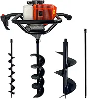 Perfurador De Solo Gasolina 52cc 2,5HP Com 3 Brocas + Extensão 1m Carbon Fak