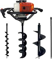 Perfurador De Solo Gasolina 52cc 2,5HP Com 3 Brocas + Extensão 1m Carbon Fak