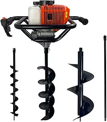Perfurador De Solo Gasolina 52cc 2,5HP Com 3 Brocas + Extensão 1m Carbon Fak