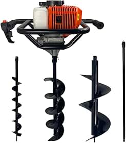 Perfurador De Solo Gasolina 52cc 2,5HP Com 3 Brocas + Extensão 1m Carbon Fak