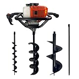 Perfurador De Solo Gasolina 52cc 2,5HP Com 3 Brocas + Extensão 1m Carbon Fak