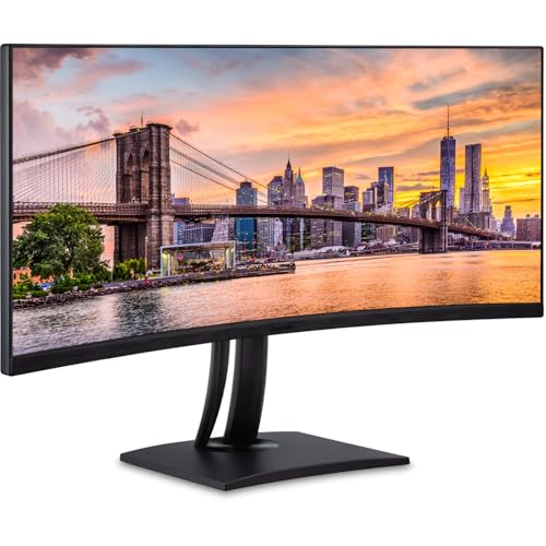 Image of ViewSonic VP3456a 34-inch Curved 2K UWQHD Premium Monitor, 2-Pack Bundle with ColorPro, Full Dock, HDMI, DisplayPort, USB Hub, 100W USB-C, Ethernet and Integrated Speakers