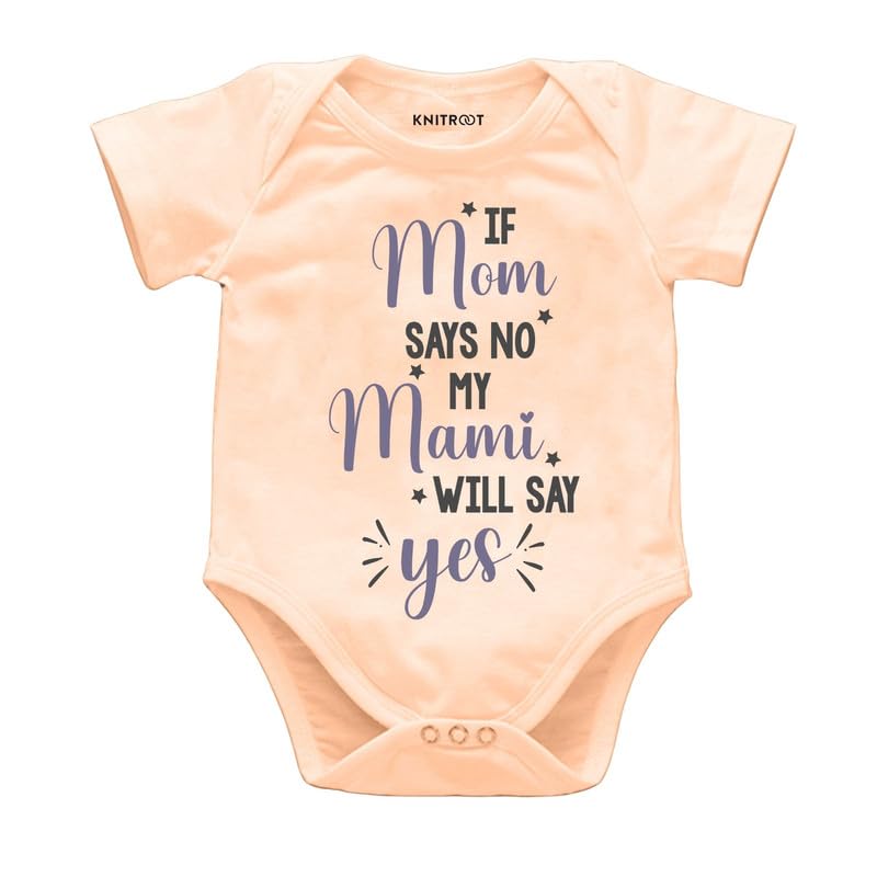 Sponsored Ad - Mom Family Special Onesies, Unisex Baby Kids Cotton Lycra Envelope Neck Half Sleeve Romper, Bodysuit, Sleepsuit, Mom Say No Mami Say Yes, 0-12 Months, Infant Cloths for Boys & Girls