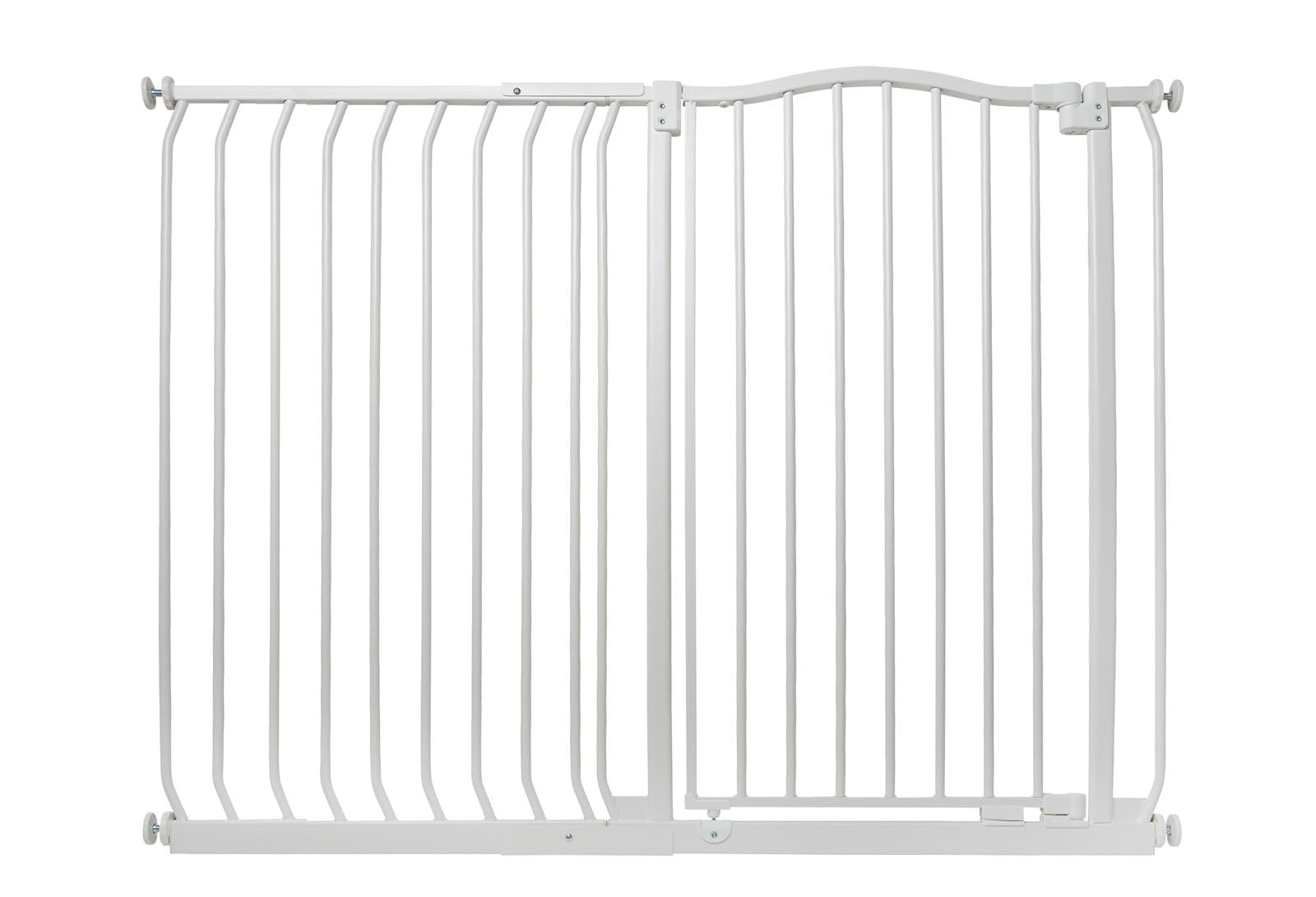 Safetots Matt White Extra Tall Curved Top Safety Gate, 125Cm - 134Cm, Extra Tall 100Cm In Height, Pressure Fit Stair Gate, Baby Gate For Doors Hallways And Spaces, Safety Barrier, Easy Installation
