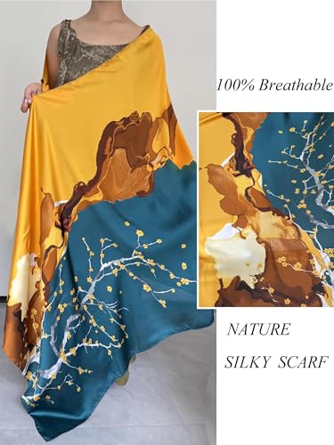 Large Shawl Scarf For Women Lightweight Wraps Silky Headscarf Long Sunscreen Scarfs4