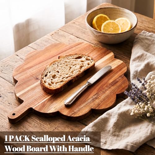 Tabla de cortar cuadrada de madera de acacia 35.99x34.03x1.60 cm miniatura 2