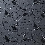 Niviy Static Cling 100% UV Blocking Non-Adhesive Window Film Frosted Glass Film Bathroom Door Glass Decoration Window Film Privacy Covering (Black, 11.8'x 78.7')