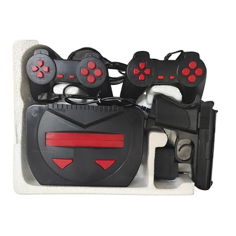 Exxelo Super 8 bit Tv Video Game Console with 2 Game Controllers 1 Laser Gun Unlimited Fun for Kids