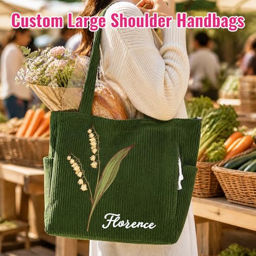 Bolso Tote de Pana Personalizado para Mujer miniatura 2