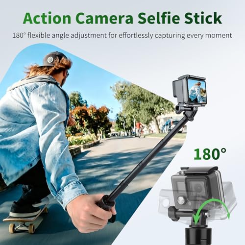 JOILCAN 25.2" Mini Selfie Stick Tripod, Portable Handle Grip Tripod - image 5