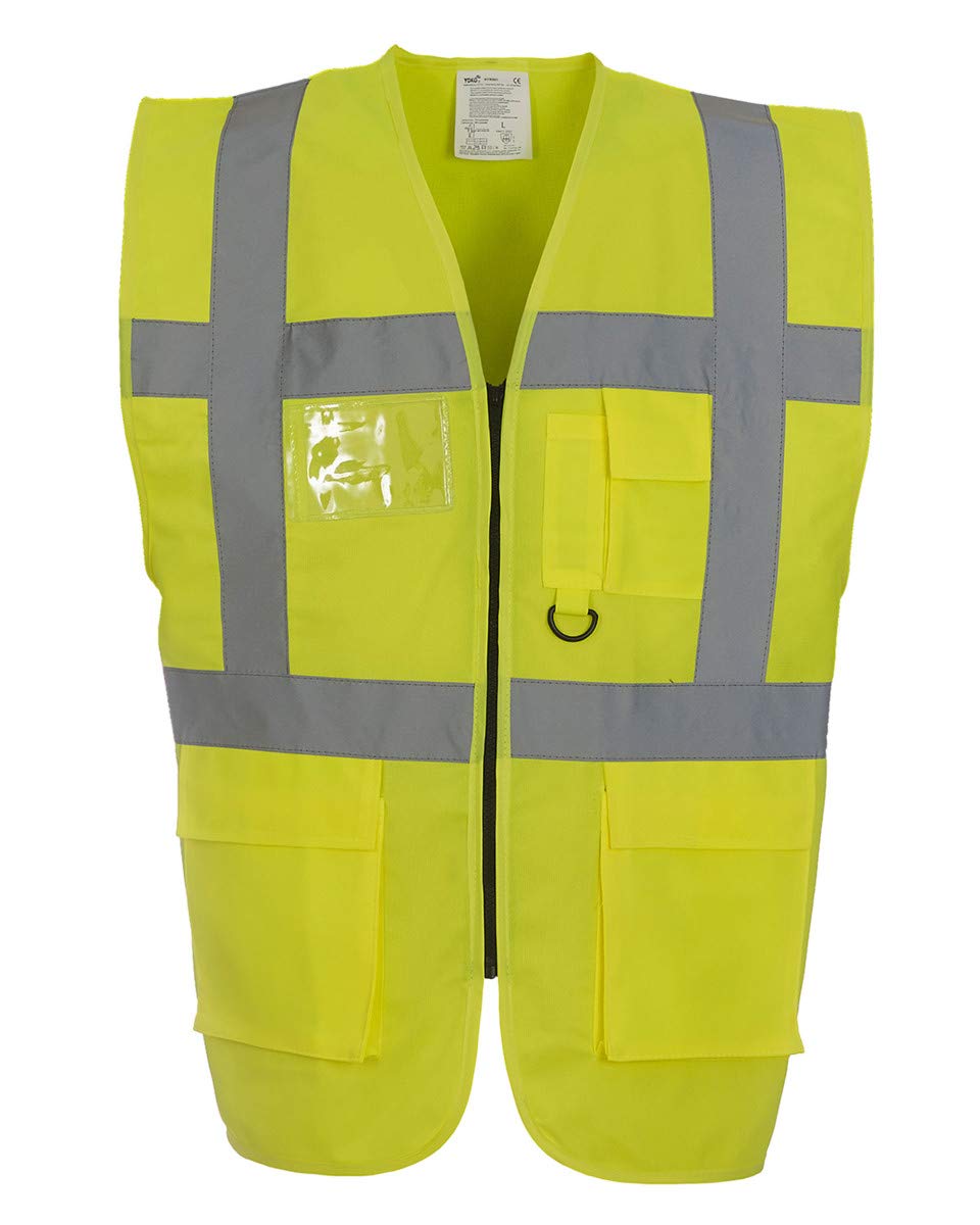 Executive Hi Viz Vis Vest High Visibility Zip Vest Safety Waistcoat Multi Pocket Zip Front ID Badge Holder comes in 9 colours Supplied by Simply Hi Vis Clothing UK