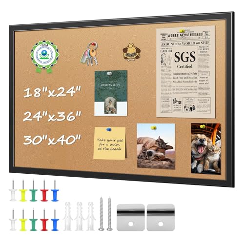 Tableau d'affichage en liège Orientools 24X18" cadre noir pour notes