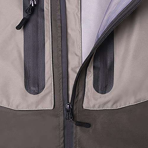 Kylebooker Fly Fishing Wading Jacket Outdoor Activities Waterproof Wader Jackets for Men and Women(XL,Gray) - Image 6