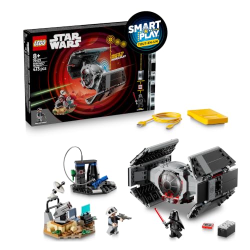 LEGO Star Wars 75421 Smart Play : Le TIE Fighter de Dark Vador - Jouet Interactif Tout-en-Un avec Smart Brique, Tag, Minifigurine & Chargeur - Idée Cadeau...