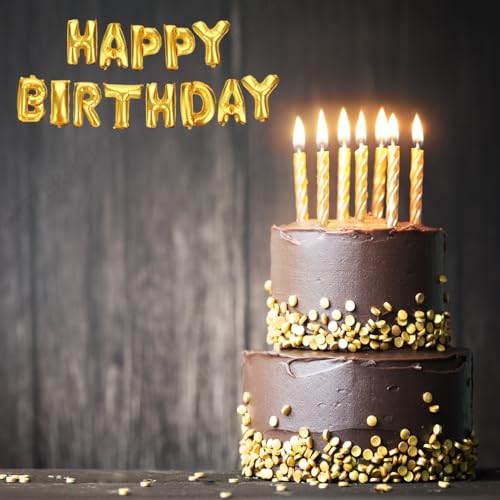 Image of KITTER Golden Happy Birthday Foil Balloon, Metallic Happy Birthday Balloons Set for Birthday Decoration Kit, Balloons for Decorating Birthday For Boys Girls Kids Adults
