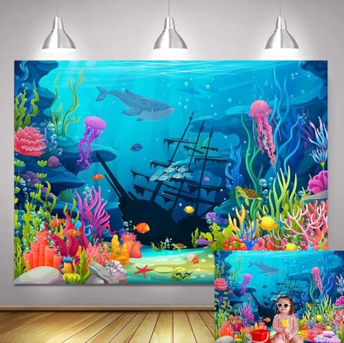 Fondo Fotográfico Tema Bajo el Mar 7x5ft miniatura 1