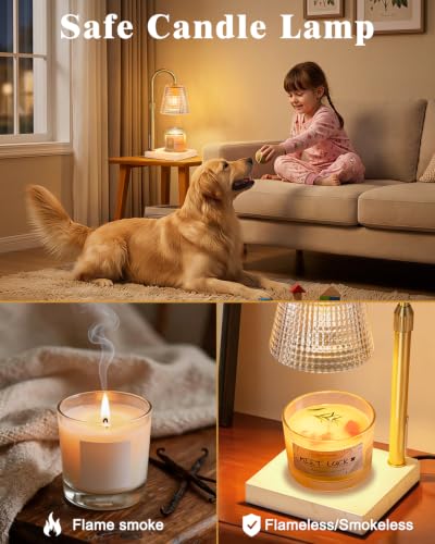 Image of White and Gold Marble Candle Warmer Lamp,Luxury Home Decor