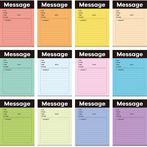 Phone Message Pad Telephone Message Sticky Notes 3.5 X 4.7 Inch Self Adhesive Message Book For Home Office School Supplies (Stylish Color, 12 Pack) #TOP17