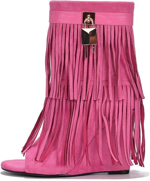 Cape Robbin Cerritos Womens Tassel Bootie Fringe Wedge Heel Ankle Boots