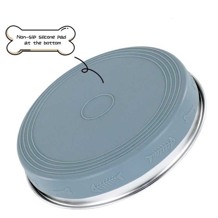 Antischlingnapf Hunde 304 Edelstahl, 1L Anti Schling Napf Hund mit Rutschfester Silikonmatte, Hundenapf Slow Feeder Metall, Futternapf Hund für mittelgroße und große Hunde Katzen