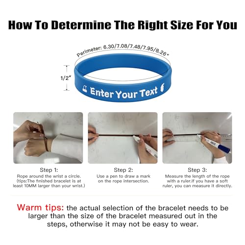 30-5000 Pcs, Custom Rubber Bracelets, Personalized Silicone Rubber Wristbands Bulk Customizable with Text/Logo/Message/Icon, Customize for Men,Women, Motivation Events Awareness Fundraisers Gifts4