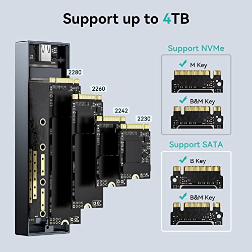 Caja Externa M.2 NVMe SATA USB C 10Gbps 4TB Aluminio miniatura 5