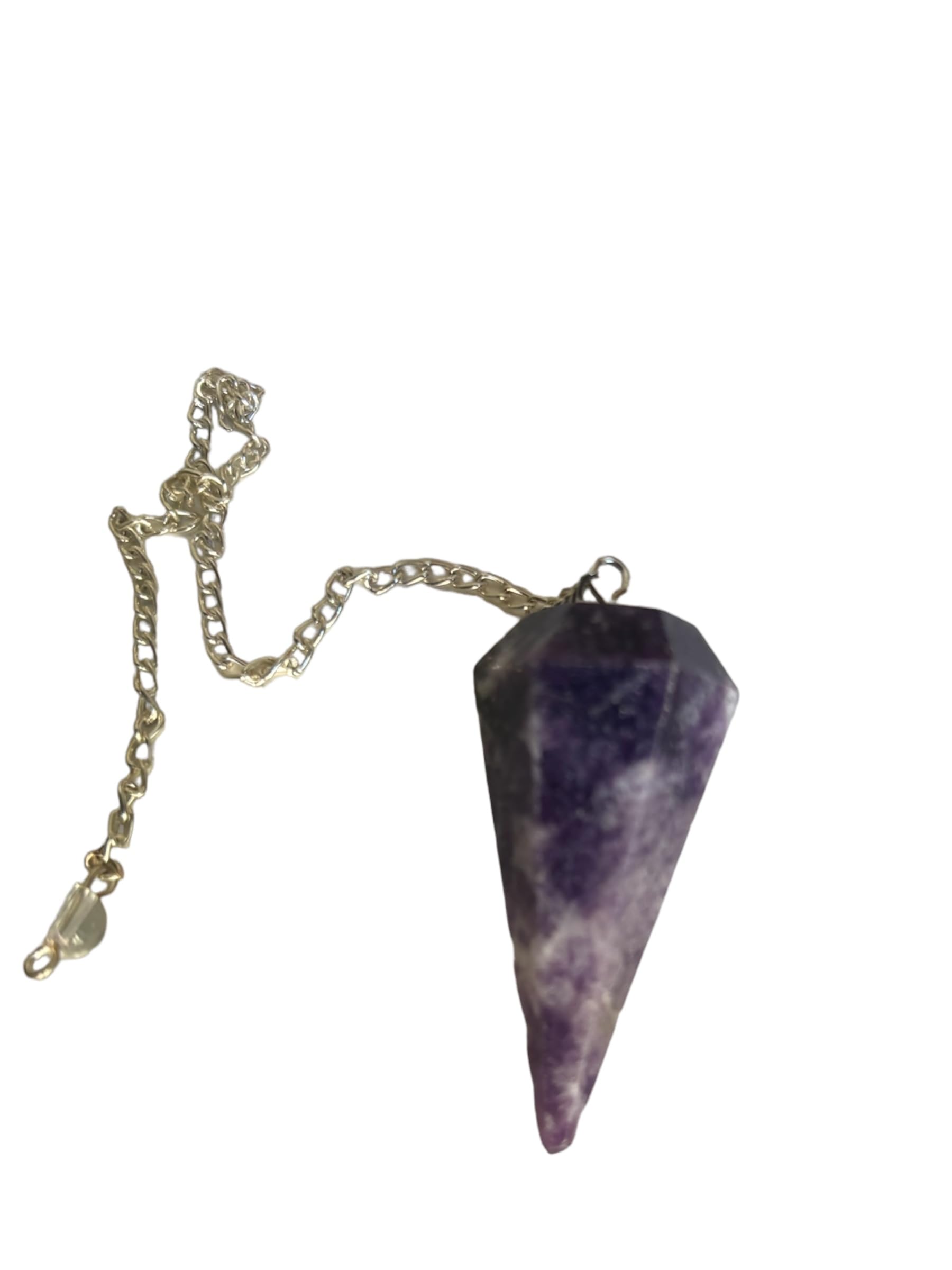 Péndulo de Cristal unisex, piedra natural Amatista, Péndulo Hexagonal Vintage para Radiestesia, Chakra, Reiki, Adivinación, Meditación, Wicca — view 27