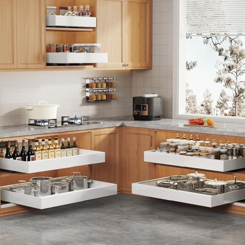 Seinloes-2-Pack-Pull-Out-Cabinet-Organizer-for-Wide-CabinetsExpandable-151-263-Width21-Deep-Slide-Out-Drawers-With-Raising-Pad-for-Framed-Cabinets3-Slide-RailsNo-Drill-Roll-Out-ShelvesWhite