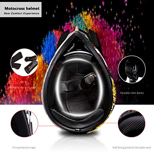 Dot Approved,Skull Style Dirt Bike Helmet Adventure Touring Motorcycle Helmet Light Weight Personalized Helmet With Bluetooth,Dot Certified For For Men Women Atv Bmx Off-Road Helmet-D-X-Large #TOP2