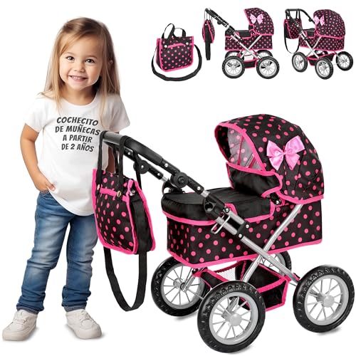 Kinderplay Carrito Bebe Juguetes, Cochecito para Muñecas, Cochecito de Muñecas, Gondola