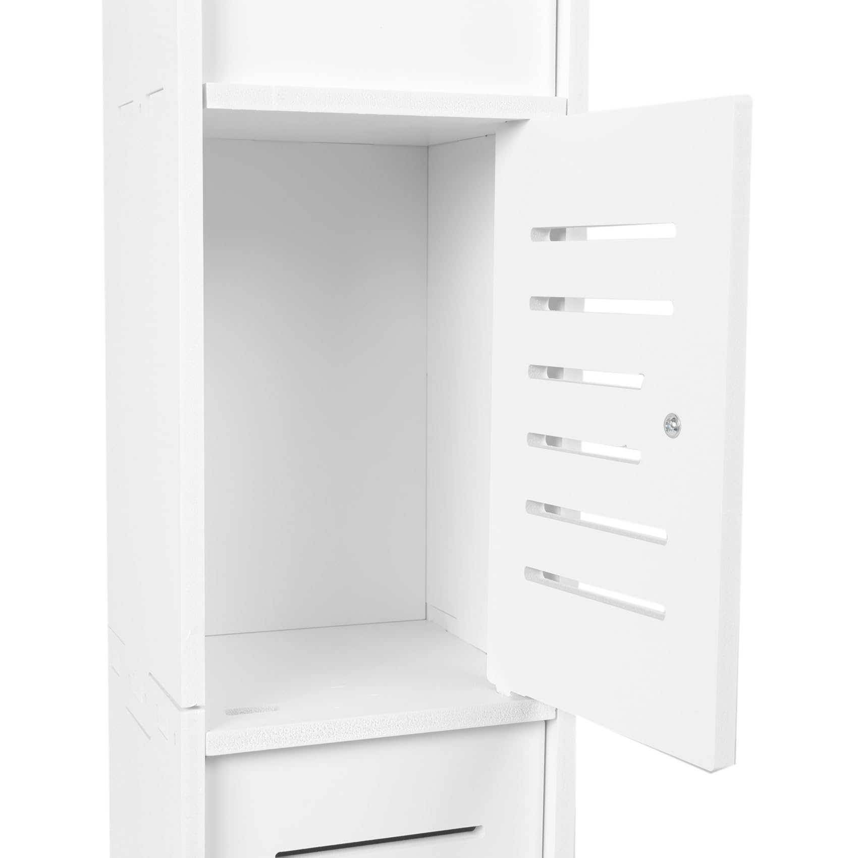Gabinete de almacenamiento de baño de PVC blanco para espacios pequeños sobre el inodoro, diseño de esquina, solución de almacenamiento compacta y elegante (blanco)