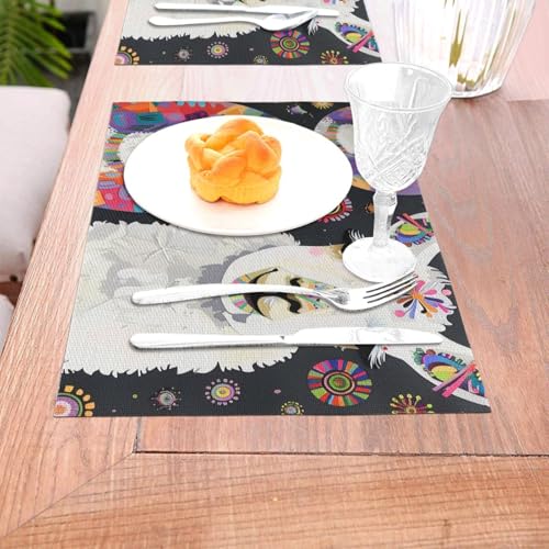 Set de table lama alpaga PVC antidérapant résistant chaleur lavable cuisine