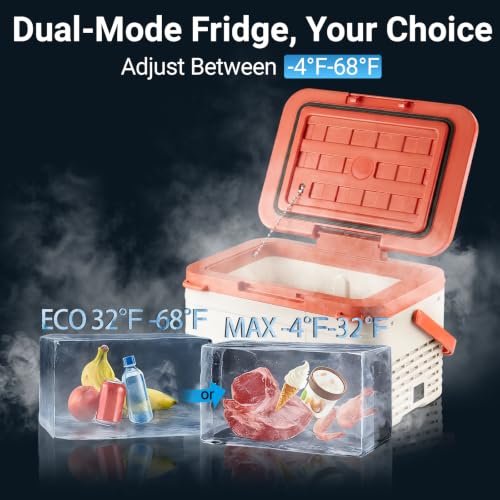 Image of Erivess 12v Refrigerator 11 Quart, -4F-68F, Electric Cooler for Car