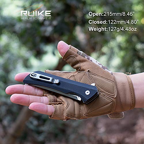 Ruike Small Pocket Knife For Men Folding Knives 14C28N Stainless Steel Liner Lock Utility Camping Tactical Knife Hiking 3.62Inch Edc Knife Tools Belt Clip Cool Stuff Women Gifts P121-Sb #TOP1