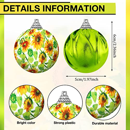 Yuxung 12 Pcs Summer Sunflower Tree Ornament Shiny Hanging Sunflower Ball Yellow Sequin Hanging Ornament Sunflower Tree Decortion (Vivid Sunflower) #TOP2