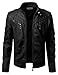 iDarbi Mens Prime PU Leather Motorcycle Rider Jacket