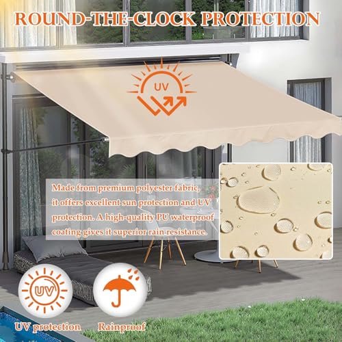 Toldo retráctil resistente de aluminio y lona impermeable de alta densidad 4
