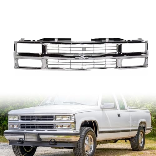 Front Grille Grill With Black Insert Compatible with1994-1998 C/K 1500 2500 3500 Suburban Tahoe SUV Replaces GM1200238 15981106