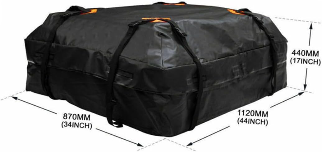 Ciieeo 600d Oxford Fabric Waterproof Car Roof Cargo Bag Vehicle Roof Cargo Holder Luggage Carrier with Dust and Sun Protection for Outdoor Travel