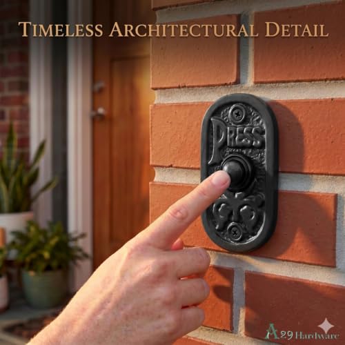 Timbre de hierro con cable A29 decorativo e instalación fácil para puertas 7