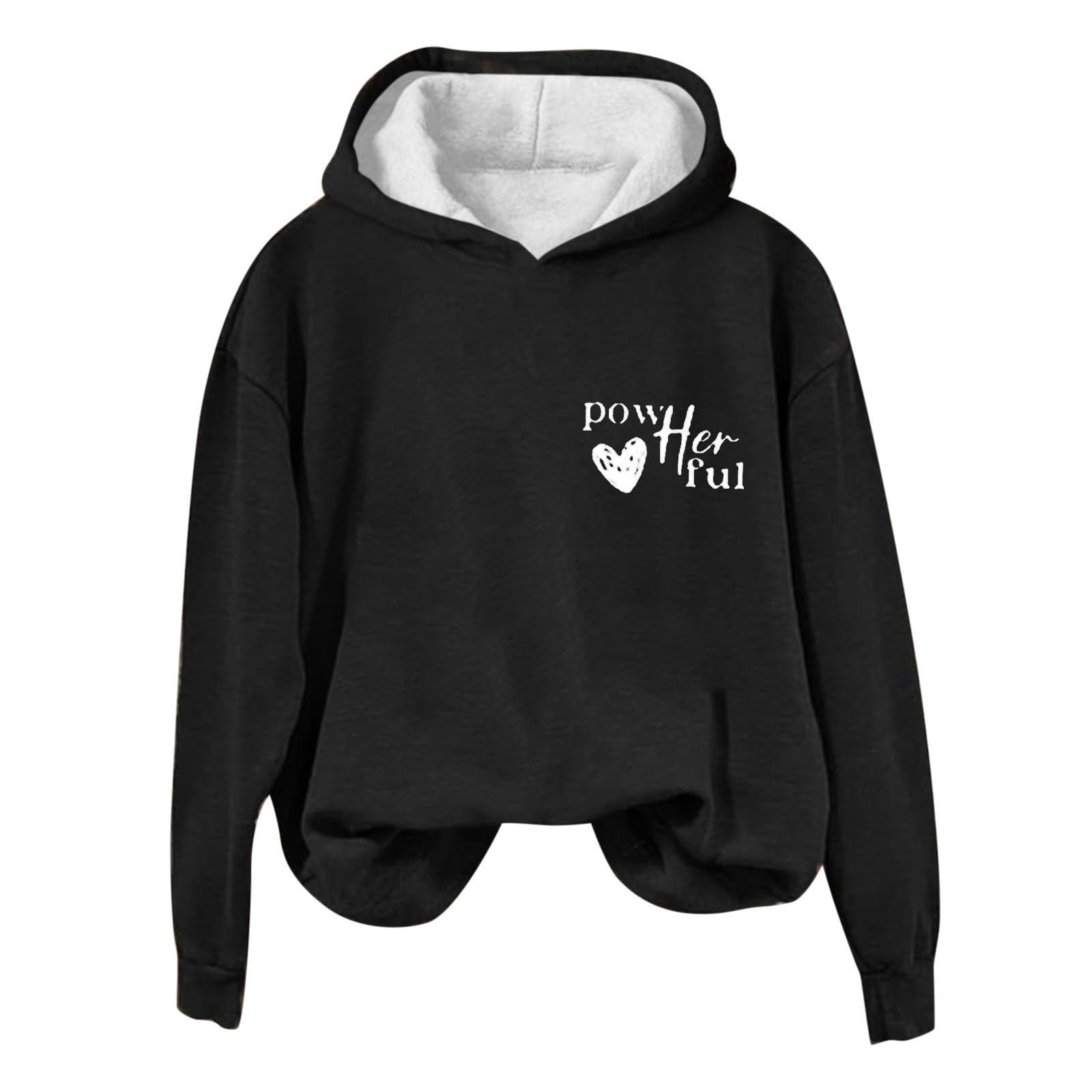 Sweat à Capuche Femme Casual Hoodie Legere Sweat-Shirt Col en V Outerwear Rétro Streetwear Classique aux Couleurs Assorties Veste à Manches Longues Haut Couleur Unie Quotidien Automne Vêtements