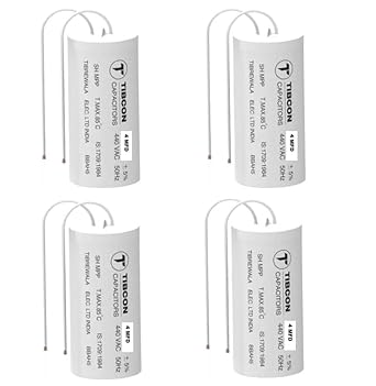 M&M HARIS 4 MFD 440V Tibcon Capacitor for Motor & Ceiling Fan & Mini Cooler Motor (Pack of 4)