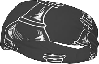 Poker Skull Hearts Card Black Sports Sweatband 19.6-22.4 Iinches