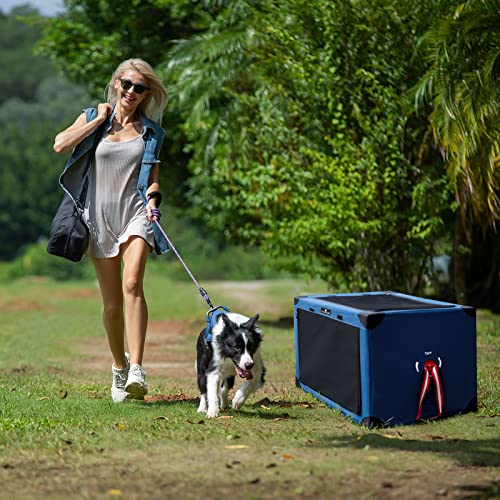 LATGLEND Collapsible Dog Crate Portable and Travel Friendly Soft-Sided Fabric Most Compact, Medium-25.6Inx17.7InWx17.7In… - Image 3