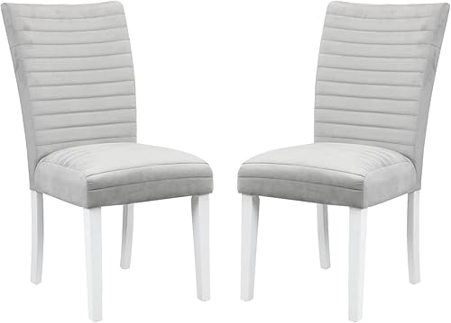 ACME - Juego de 2 sillas auxiliares en acabado blanco y gris