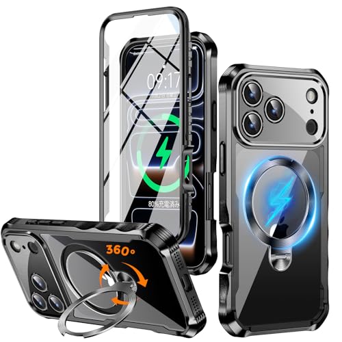 y360°]CD X^hEʊSیEMagSafeΉzNIANGUO iPhone 17 Prop P[X [cEB_]X^hE萫] [{̂̐FE\tgbLop[&SMۏ؁I] Xgbvz[t ČRMILKi